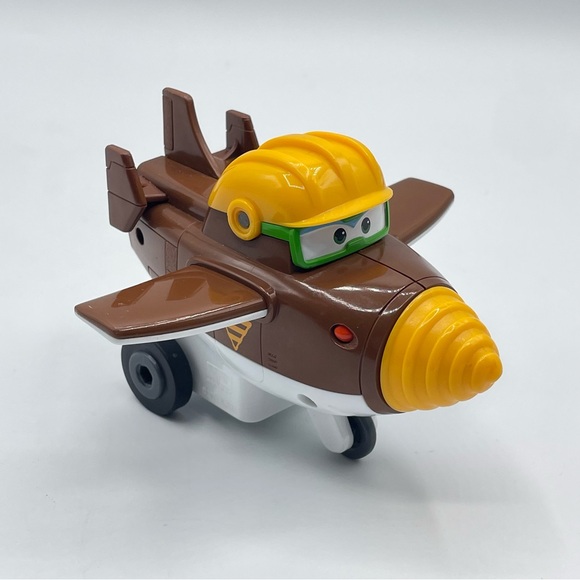 Super Wings Plane Todd Plane Brown Vehicle Vroom N Zoom Friction Pull Back - Picture 1 of 10